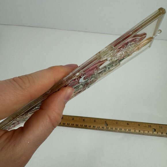 Vtg Retro Mr Mrs Santa Claus Christmas Plastic Faux Stained Glass Suncatcher - Picture 8 of 8